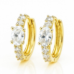 Kolczyki ze stali szlachetnej platerowane 14k złotem, zapięcie angielskie KST3428