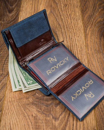 Piękny kolorowy portfel męski skórzany