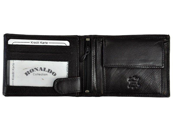 Klasyczny, poziomy skórzany portfel męski bez zapięcia