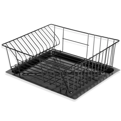 Suszarka na naczynia talerze kubki czarna komorowa ociekacz do naczyń 35x29x13,5 cm