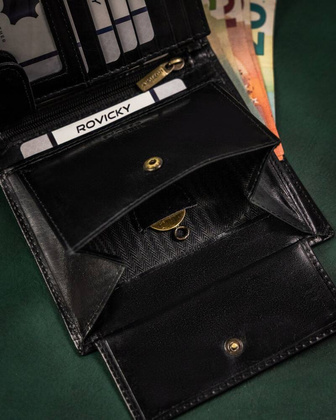 Skorzany duzy portfel meski z systemem RFID