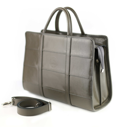 515 Damski kuferek duży pasy-szara KEMER