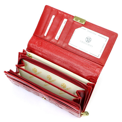 Portfel damski skórzany PELLUCCI BTE-106 czerwony