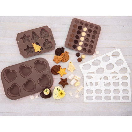 Forma foremka silikonowa do pieczenia ciastek świąteczna bombki choinka gwiazda