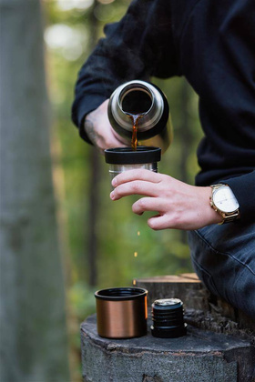 Termos turystyczny 1l FUORI czarny Rose Gold 28098