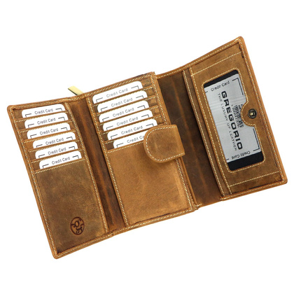 Portfel damski skórzany BLOMST GM011 Brązowy