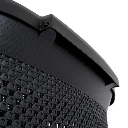 Kosz na pranie pojemnik łazienkowy na odzież bieliznę z pokrywą czarny 60 l