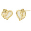 Kolczyki ze stali szlachetnej pozłacanej 14k złotem, SERCE RÓŻA sztyft srebro S925 KST3368