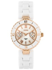 ZEGAREK DAMSKI LONGBO - CHANNEL - white/gold (zx610a)