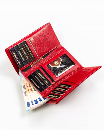 Pojemny portfel damski ze skory naturalnej