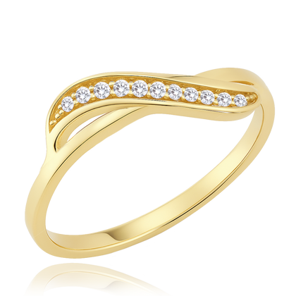 MINET Luksusowy pierścionek z białymi cyrkoniami Au 585/1000 rozm. 13 - 1,25g