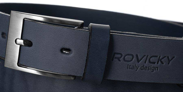 Pasek skórzany męski, gładka skóra matowa, sprzączka