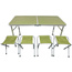 STOLIK TURYSTYCZNY SKŁADANY KEMPINGOWY 120X60X70/62/55CM + 4 KRZESŁA ZIELONY
