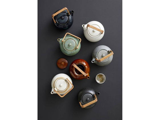 Dzbanek kamionkowy z sitkiem 1,2l zielony 11250