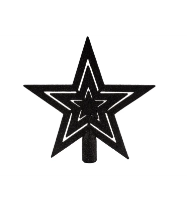 Bombki choinkowe ze szpicem  komplet 86szt. nietłukących plastikowych bombek - Czarny