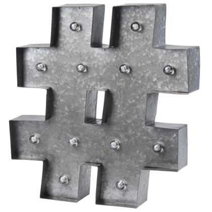 Lampka lampa ścienna LED metalowa naścienna hashtag