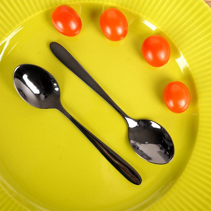 Łyżeczka do herbaty kawy stalowa czarna zestaw 2 szt. BLACK