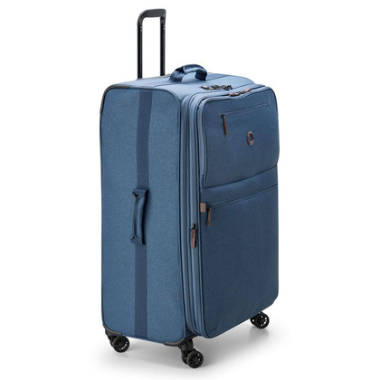 Delsey Maubert 2.0 duża miękka niebieska walizka na kółkach 79 cm