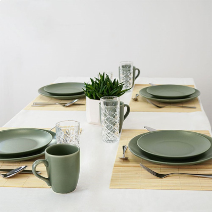 Kubek z uchem do picia kawy herbaty napojów ceramiczny zielony ALFA 350 ml