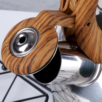 Czajnik stalowy z gwizdkiem automatyczny do gotowania wody tradycyjny srebrny1,5 l