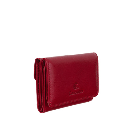 Mały czerwony portfel damski Canaletto ze skóry licowej z RFID – elegancja i ochrona danych PD2001cs165