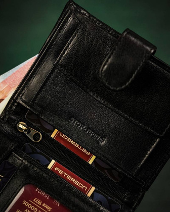 Duży, skórzany portfel męski na zatrzask