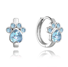 MINET Kolczyki srebrne ŁAPY z niebieskimi cyrkoniami