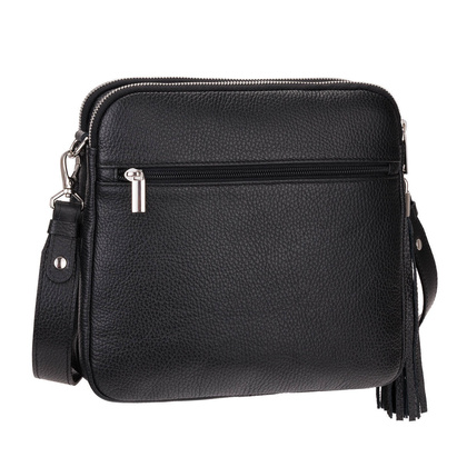 Torebka listonoszka Canaletto z naturalnej skóry groszkowanej i srebrnymi detalami TD840