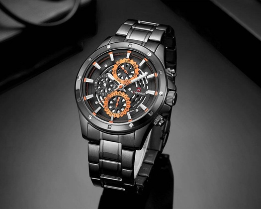 ZEGAREK MĘSKI NAVIFORCE - NF9149 (zn090a) black / orange + BOX