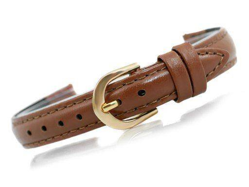 Pasek do zegarka - Skóra 12 mm - Jasny brąz