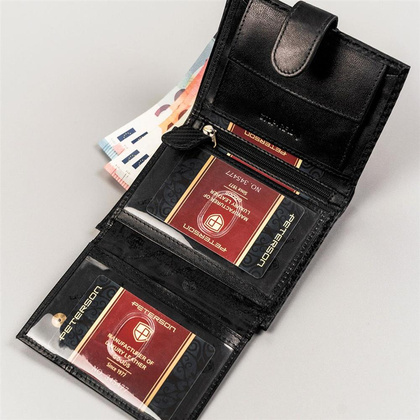 Klasyczny, skórzany portfel męski z zapinką