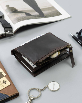 Skórzany portfel w stylu retro Rovicky Brązowy