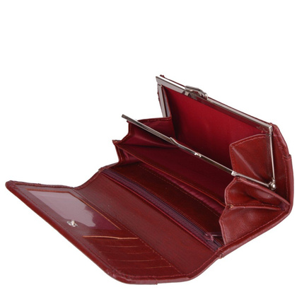 Portfel damski skórzany KEMER P17 Bordowy - min. zamówienie 20 / 50 / 100 szt.