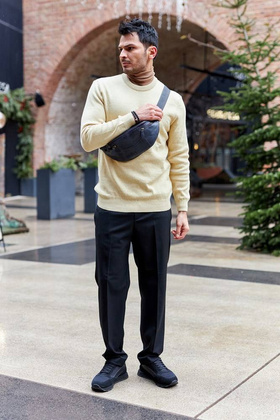 Miejska nerka męska ze skóry naturalnej