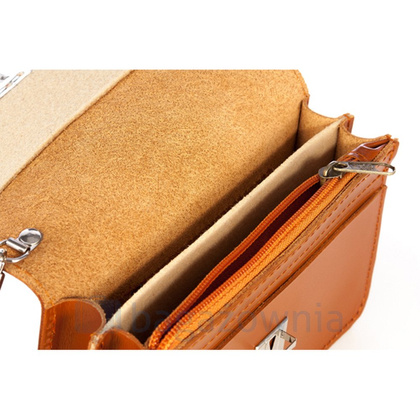 BIG saszetka skórzana do paska KEMER VOOC Vintage P111 KONIAK