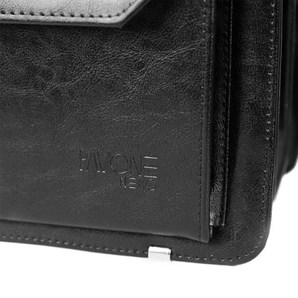 Skórzana teczka męska na laptopa czarna aktówka - Pavone Nero Marsala 2171 BL