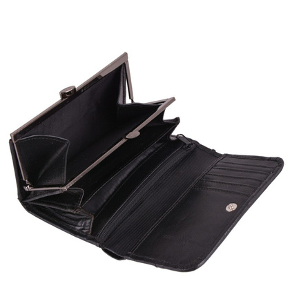 Portfel damski skórzany KEMER P10 Czarny - min. zamówienie 20 / 50 / 100 szt.