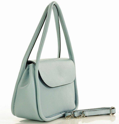 MARCO MAZZINI Torebka skórzana na ramię wizytowa listonoszka perfect leather niebieski błękit - min. zamówienie 20 / 50 / 100 szt.