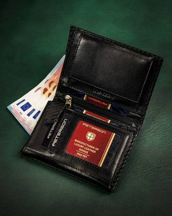 Duży, skórzany portfel męski bez zapięcia