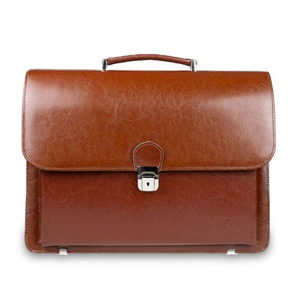 Skórzana aktówka męska teczka na ramię brązowa - Pavone Nero Milan 2201 BR