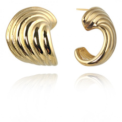 Kolczyki ze stali szlachetnej platerowane złotem KST3353