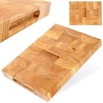 Deska drewniana kauczukowa do krojenia 35x25x3,5 cm