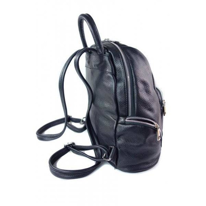 Elegancki poręczny plecak Vera Pelle Czarny VP344N