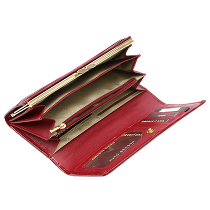 Portfel damski skórzany PELLUCCI 0946-403 RFID ciemny czerwony