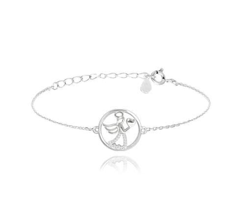 MINET Bransoletka srebrna ANIOŁ z sercem