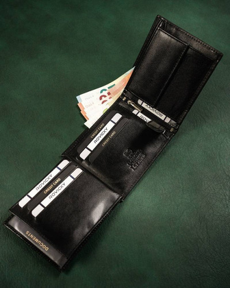 Skórzany portfel męski bez zapięcia zewnętrznego