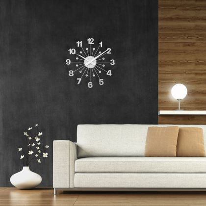 LAVVU Srebrny zegar Nuance ⌀49cm