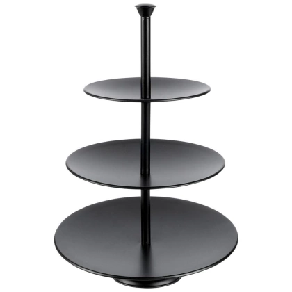 Patera 3-poziomowa metalowa czarna 36,5 cm