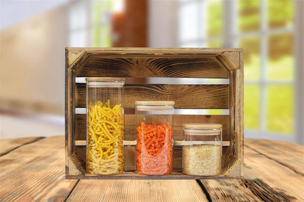 Szklany słoik ECO STORAGE, brązowy, transparentny