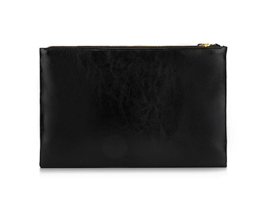 Skórzana kosmetyczka damska FK03 Solier czarna - min. zamówienie 20 / 50 / 100 szt.